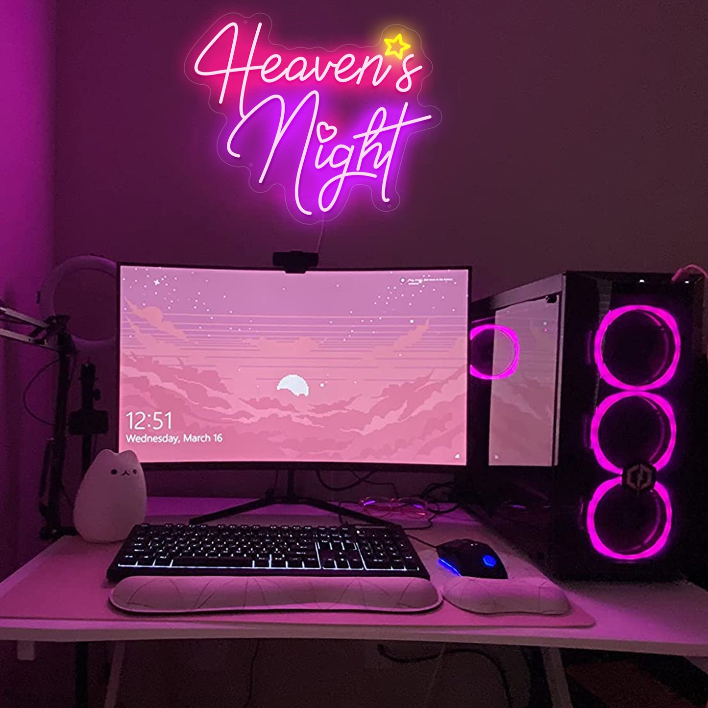 Heavens Night Neon Sign Heavens Night Lamp Gaming Room Home Wall Decor Bar Club Art Neon