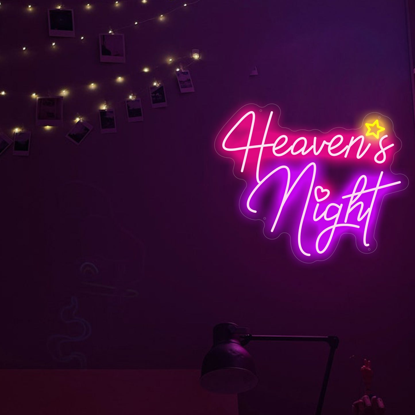 Heavens Night Neon Sign Heavens Night Lamp Gaming Room Home Wall Decor Bar Club Art Neon
