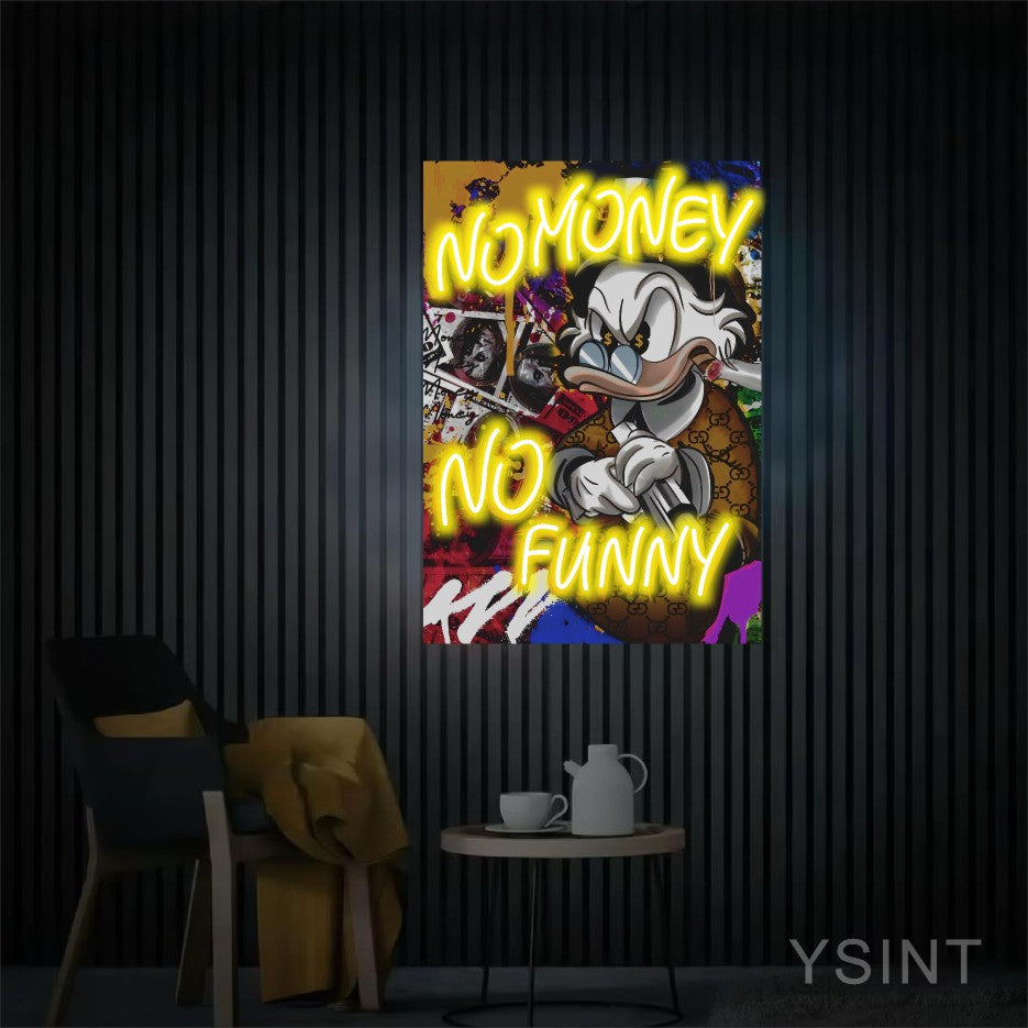 No Funny Neon Sign Dollar Neon Sign No Money No Funny Sign Scrooge Decor Money Artwork Money Art