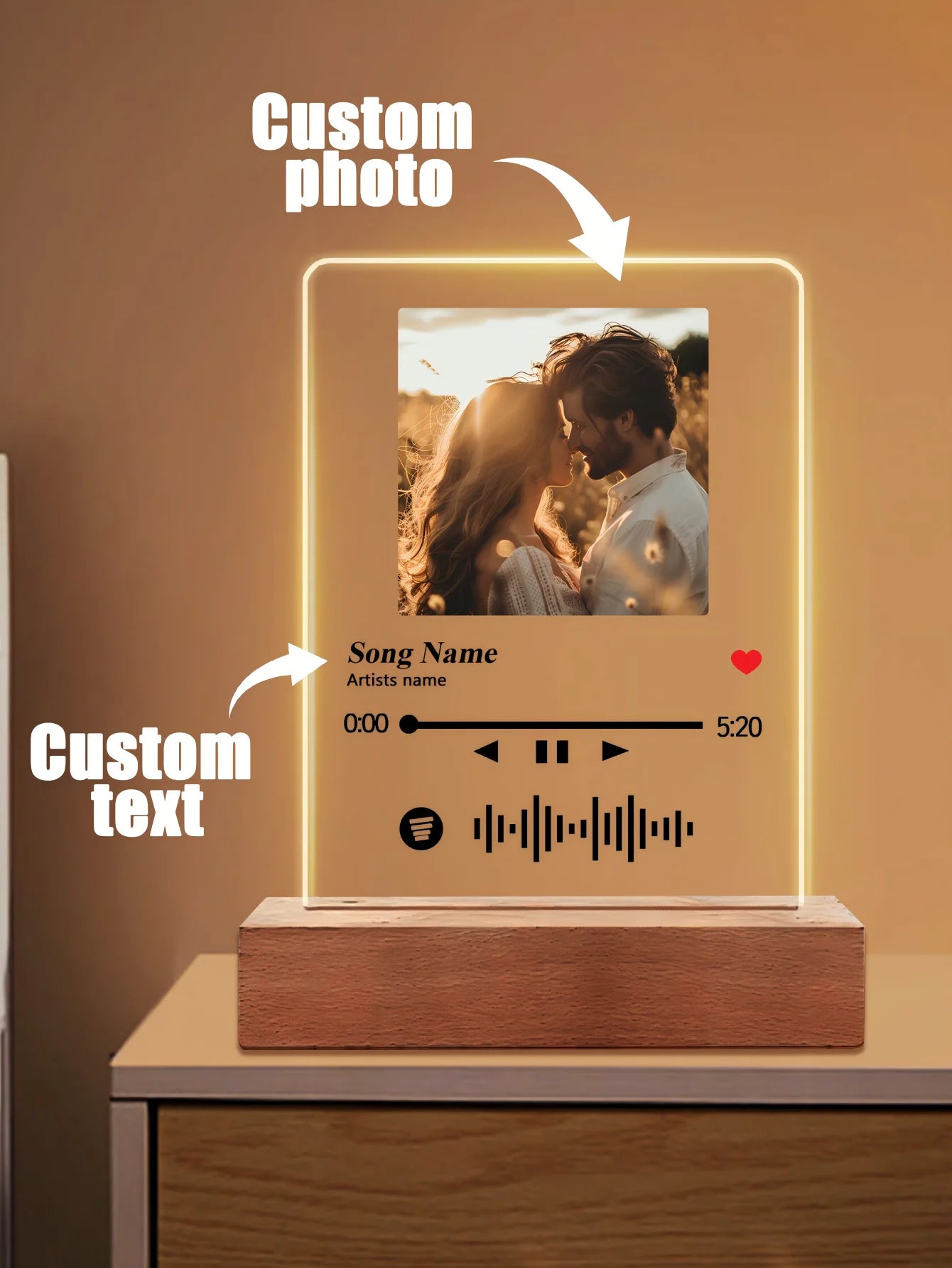 Personalized photo LED lights Bedroom night lights, custom photo lights, birthday gifts, to commemorate special occasions.