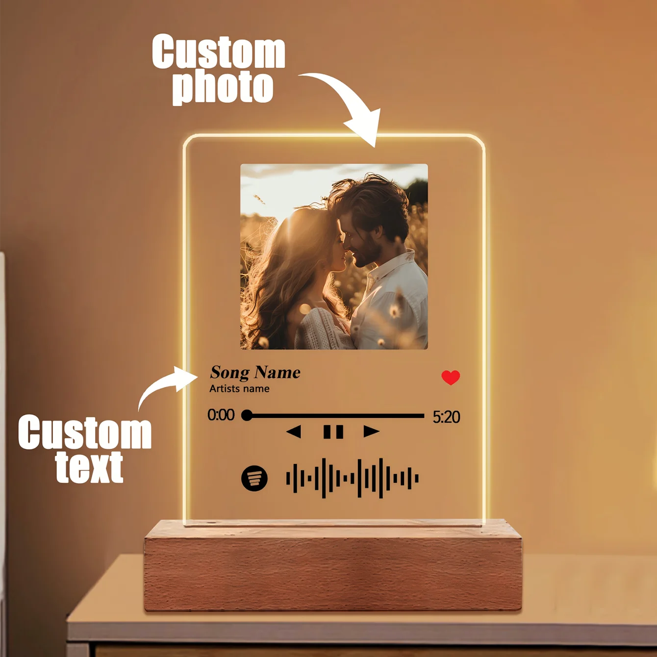 Personalized photo LED lights Bedroom night lights, custom photo lights, birthday gifts, to commemorate special occasions.