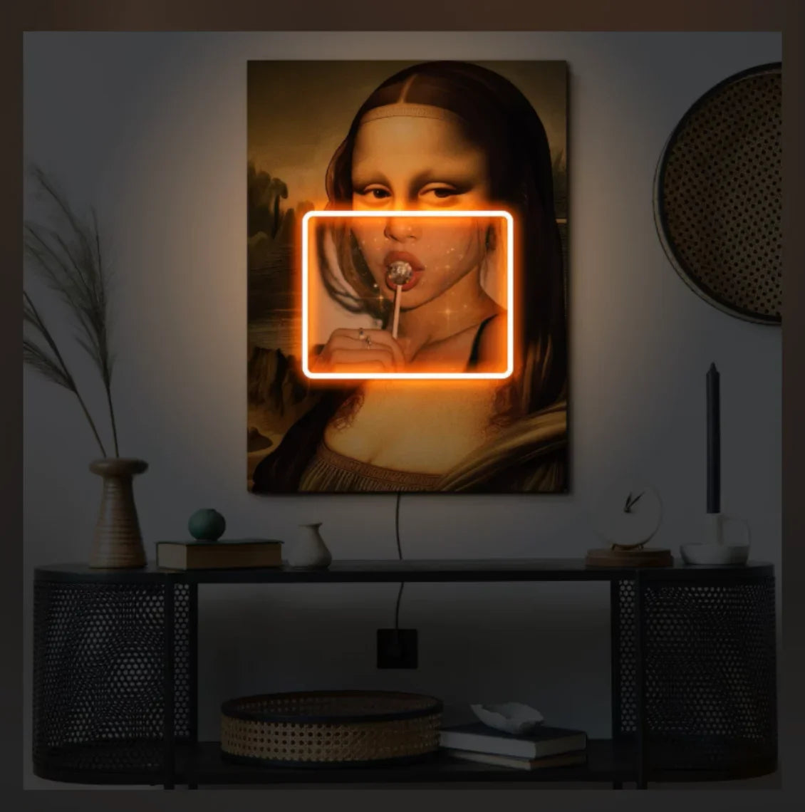 UV LED Women Eat Lollipop Neon Sign Custom Neon Sign Modern Painting Wall Art Led Gaming Room Neon Accessories