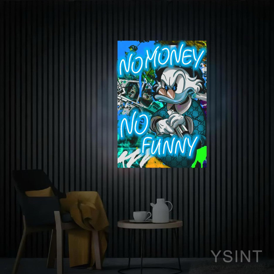 No Funny Neon Sign Dollar Neon Sign No Money No Funny Sign Scrooge Decor Money Artwork Money Art