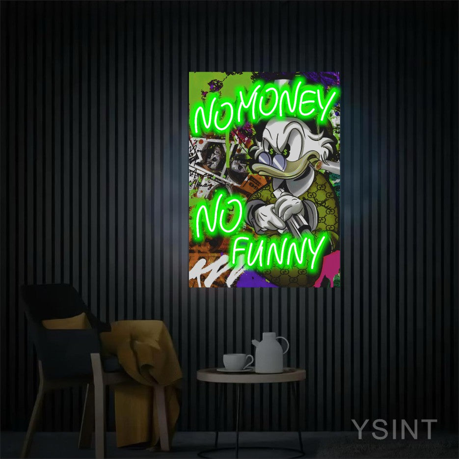 No Funny Neon Sign Dollar Neon Sign No Money No Funny Sign Scrooge Decor Money Artwork Money Art
