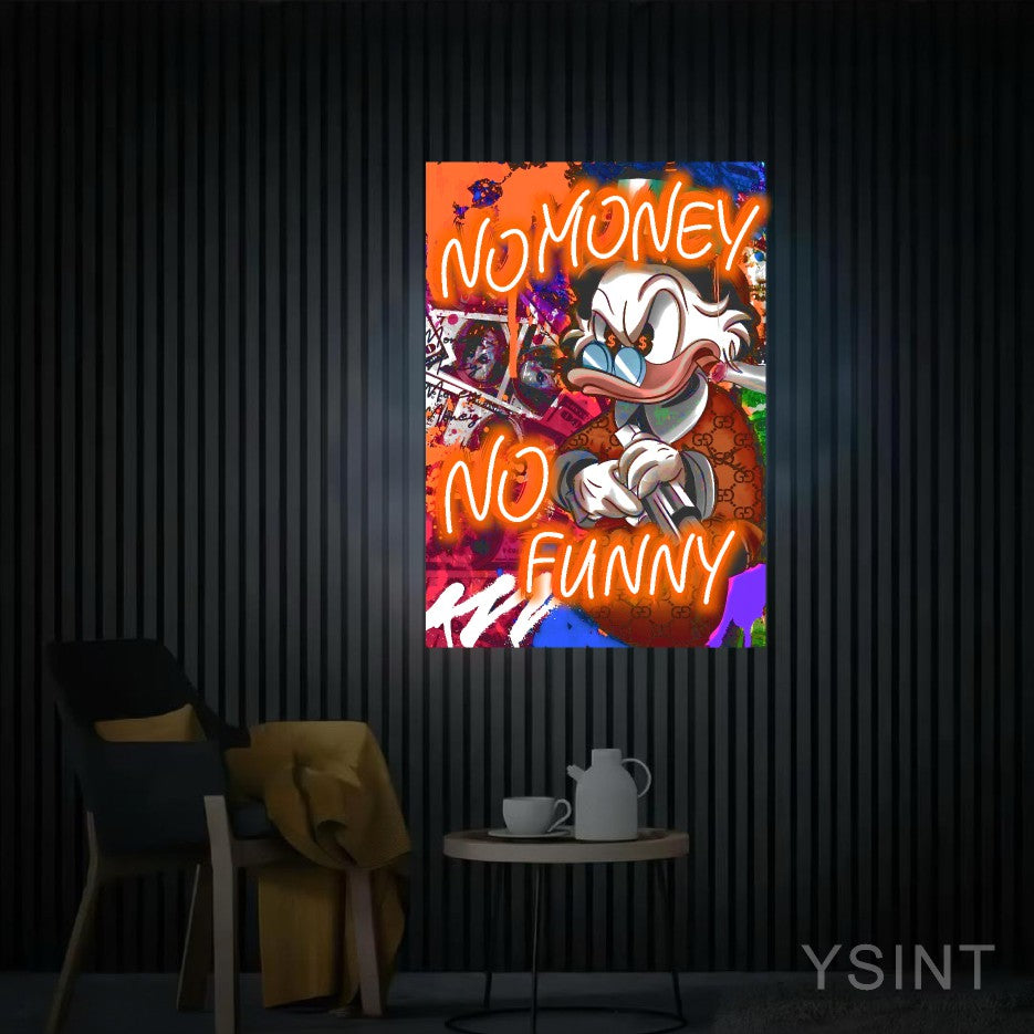 No Funny Neon Sign Dollar Neon Sign No Money No Funny Sign Scrooge Decor Money Artwork Money Art