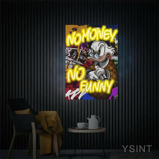 No Funny Neon Sign Dollar Neon Sign No Money No Funny Sign Scrooge Decor Money Artwork Money Art