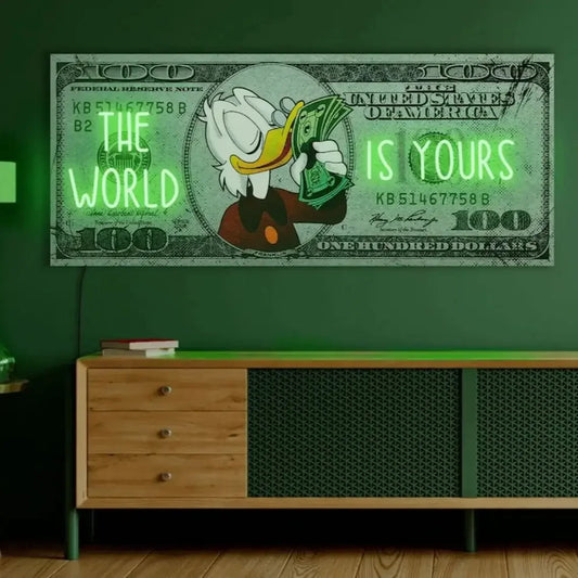 The World is Yours Neon Sign Dollar Neon Sign Dollar Light Sign Money Neon