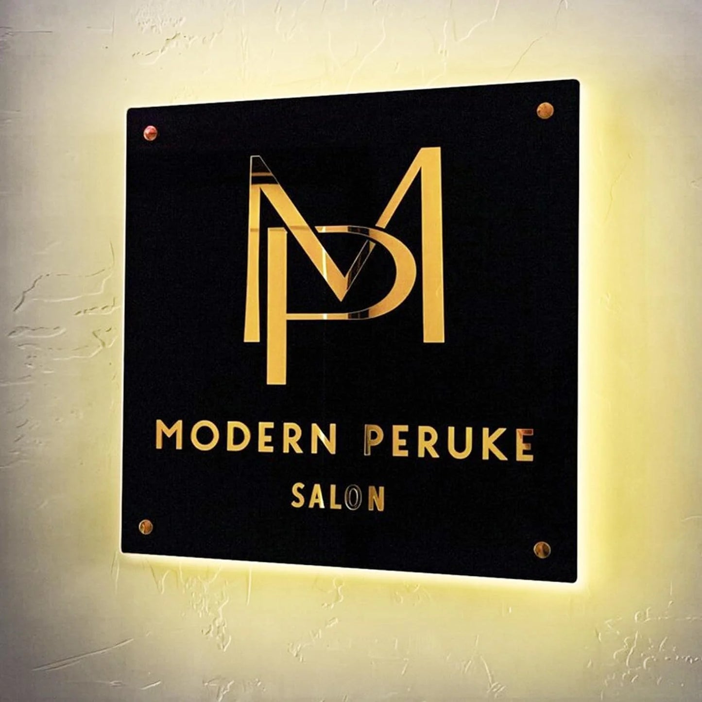 Custom LED Acrylic Metal Sign Restaurant Logo Salon Sign Round Backlit Company Hair Studio Sign Bar LED Neon Light Acrylic Signs